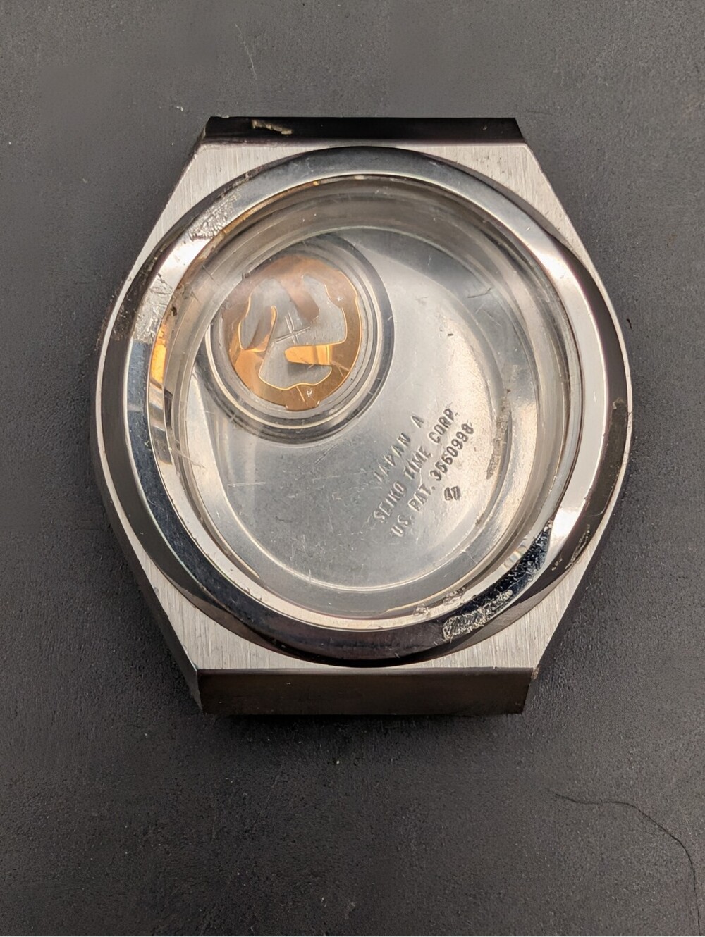 Seiko 0903-8029 Stainless Steel Watch Case Shell Crystal Battery Cover 1976
